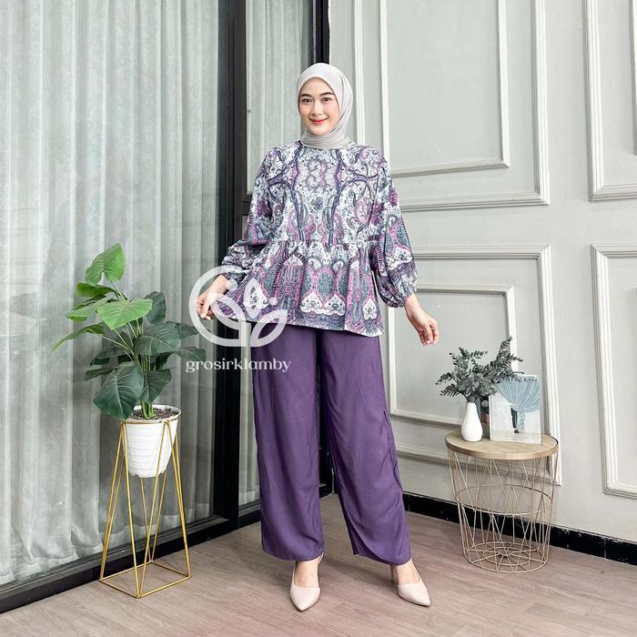 READY One Set Rita Rayon Premium Busui Setelan Wanita Atasan Bawahan Celana Panjang Batik Adem