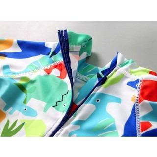 Baju Renang Anak Bayi Baby Laki / Cowo Lengan Pendek Swimsuit Dino Jumpsuit Wetsuit Swimwear