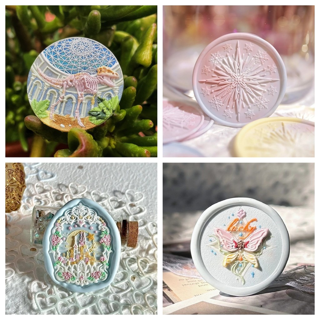 Wax seal City of Tsukimi 3D relief seal head carved brass head handmade DIY hand book envelope seal