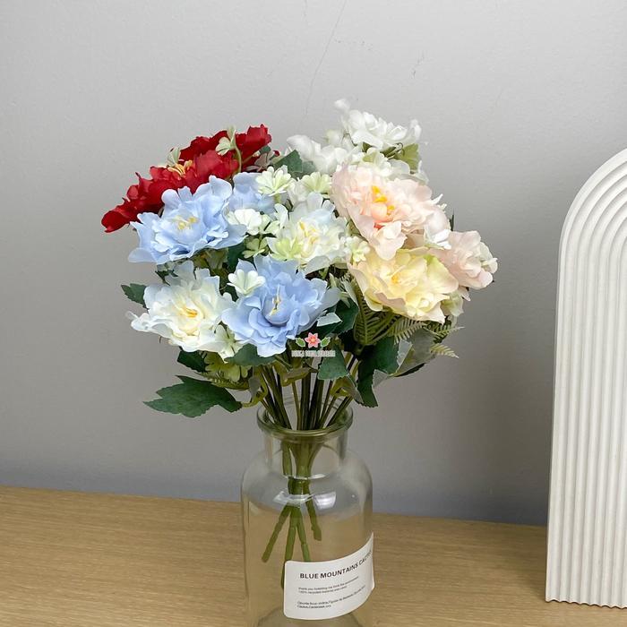 Bunga Hibis Bunga Dekorasi Premium (Satuan) Bunga Dekorasi Palsu Plastik Hiasan Dekorasi Buket