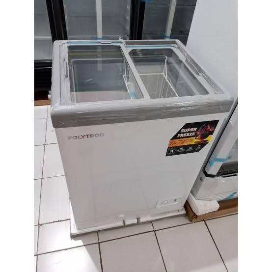 POLYTRON Chest Freezer Sliding Glass 100 liter PCF 129 Freezer eskrim