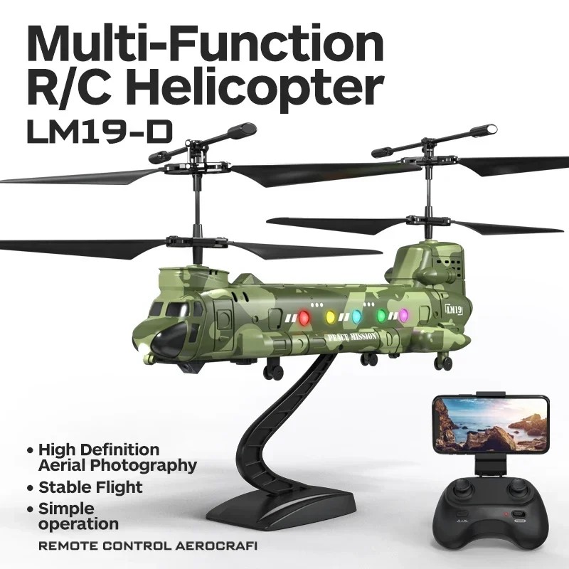 Rc Helicopter with Camera Remote Control Plane Aerial Photography Airplane with Light Electric Model