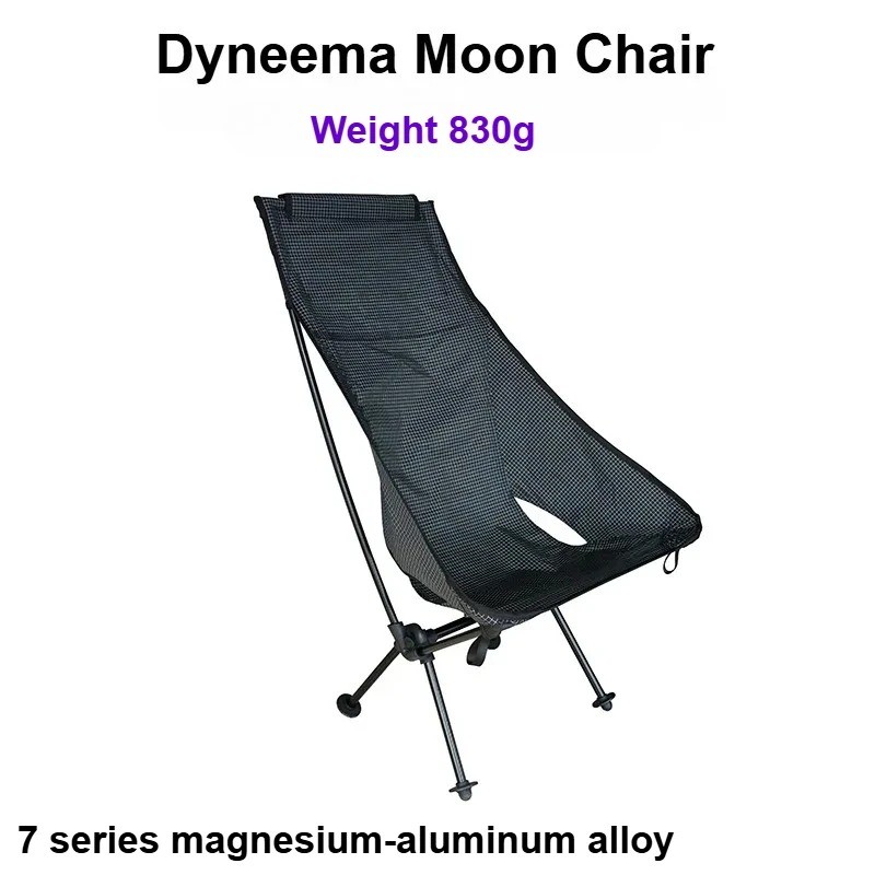 830g Zero High Back Dyneema Moon Chair Camping XGrip Plaid Fabric 7 Series Top Magnesium Aluminum