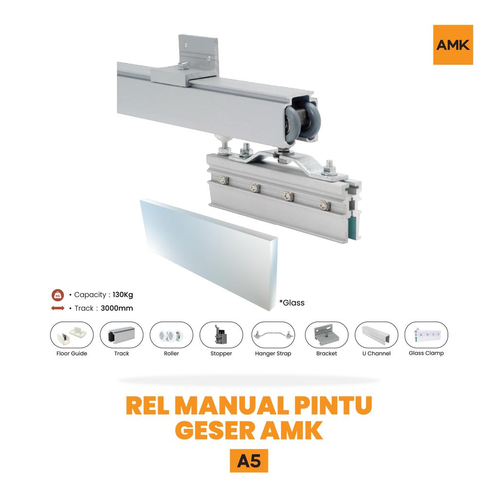 Aksesoris Rel Sliding AMK A5 Glass, Aksesoris
