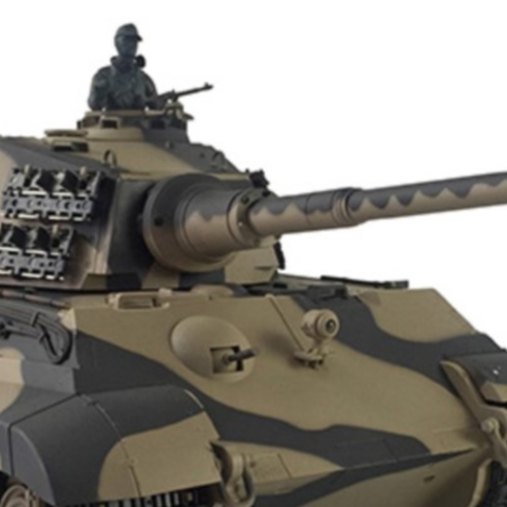 Heng Long Rc Tank 1/16 7.0 Plastic 2.4G German King Tiger Rtr Camo 3888A Launch Infrared Battle Bb