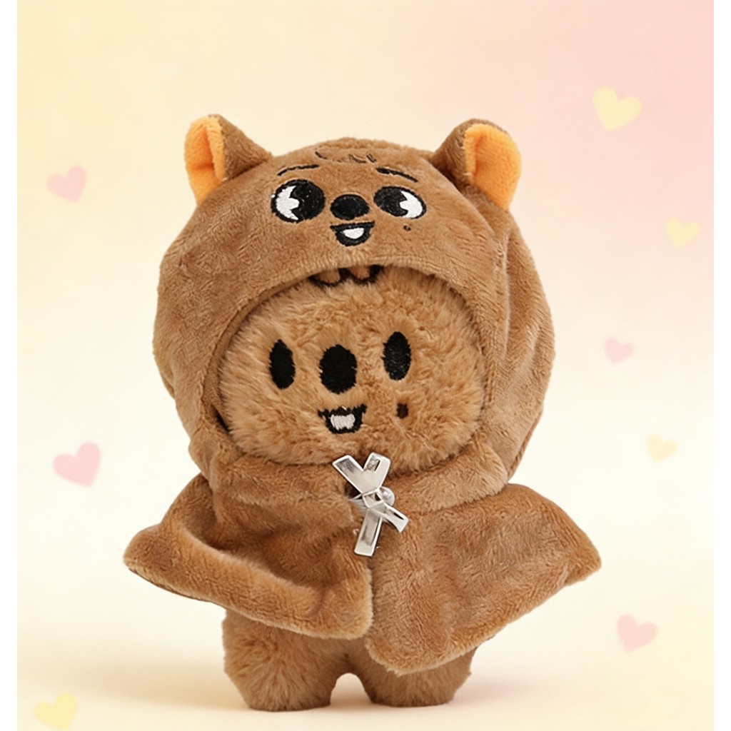 Han HanQuokka 12CM StrayKids dominATE SKZOO NEW KPOP FM cloak Plush fantasy Doll Keychain keycover