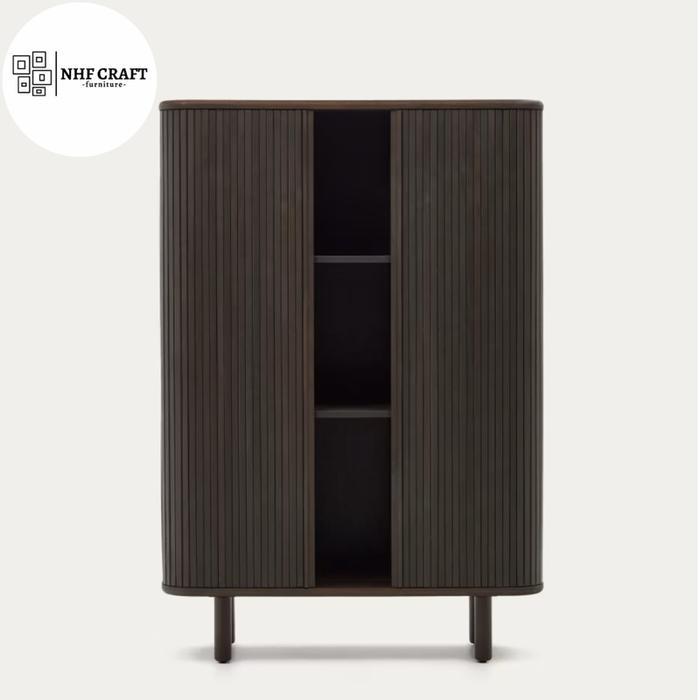 lemari kabinet jati pintu salur sleding / lemari buku minimalis jati solid