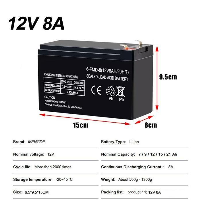(Cod) Aki Kering Original 12V 12Ah / Aki Sprayer Elektrik 12V 12Ah / Aki Battery12V 8Ah / Aki Kering