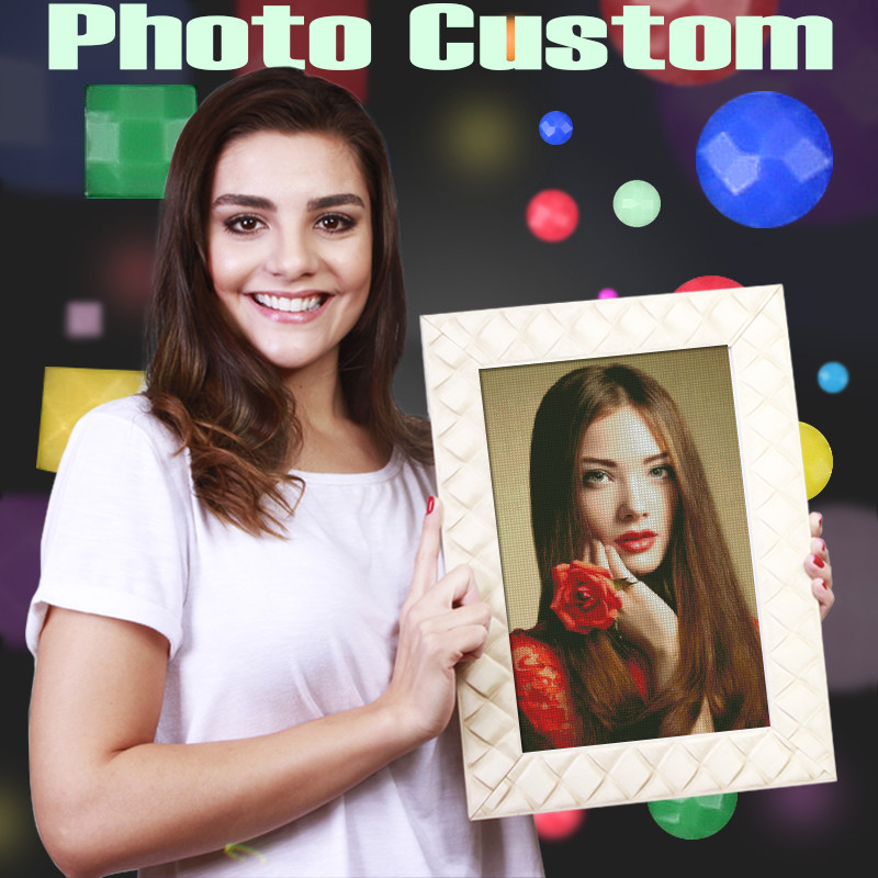 Homfun Photo Custom Diamond Embroidery Full /Round Crystal Diamond Painting Stitch Diamond Mosaic