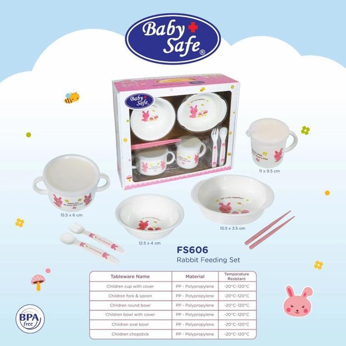 BABY SAFE FS606 FEEDING SET RABBIT PERLENGKAPAN MAKAN ANAK BAYI BALITA