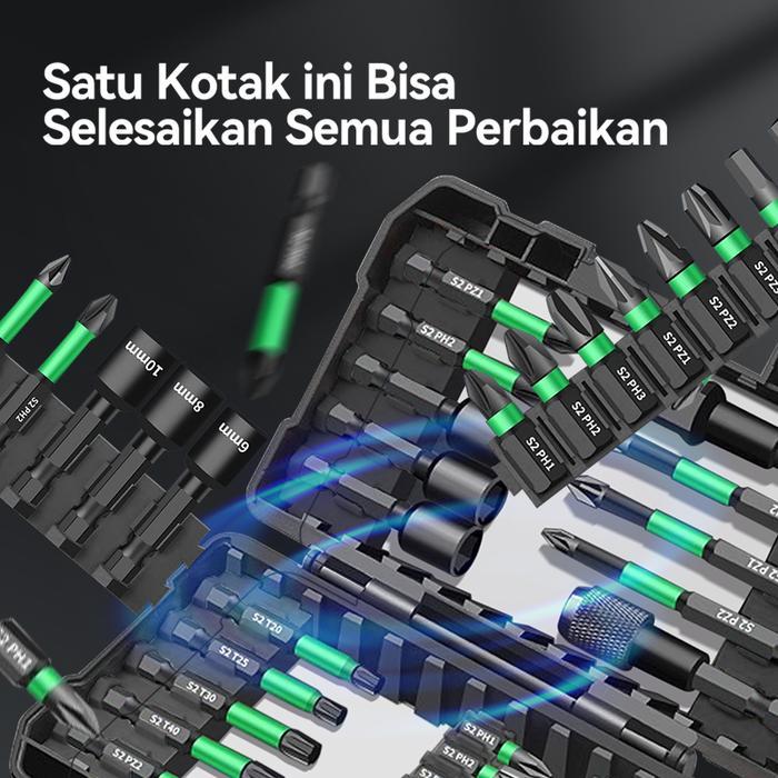 Tekiro Master - Bestseller 31Pcs Set Mata Bor & Obeng Magnet - Alat Perbaikan Professional Lengkap