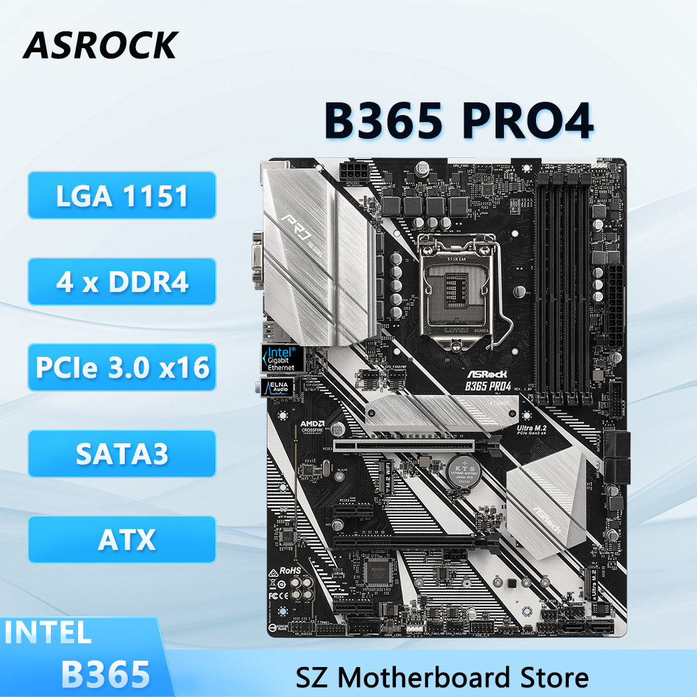 Asrock B365 Pro4 Motherboard B365 Placa Me Lga1151 Cpu For I7-9700 I5-9400F I5-8500 I3-8100 I5-9400