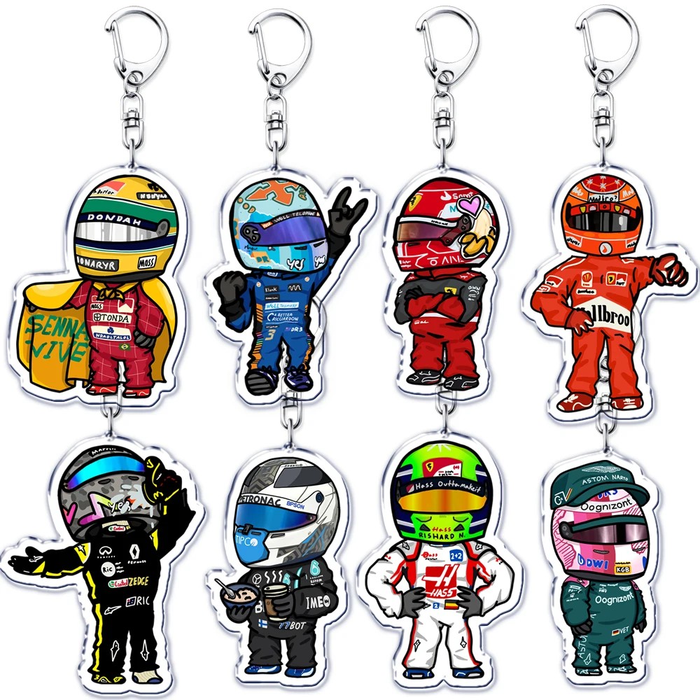 Fast Furious Racing Motorcycle Player Keychains for Accessories Bag Bicycle Helmet Driver Key Chain