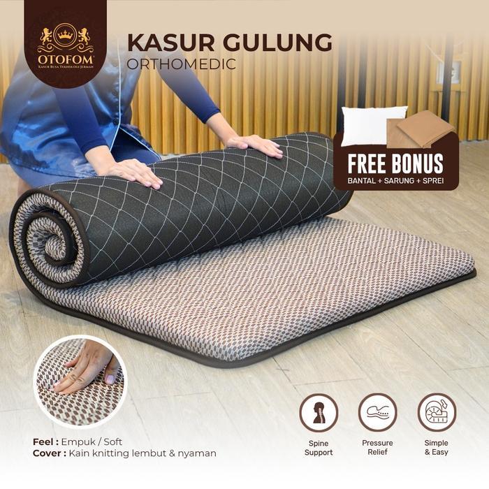 Otofom Kasur Gulung Orthopedic 90 X 190 X 6Cm Busa Bantal Furniture Mewah Tebal Penyangga Leher