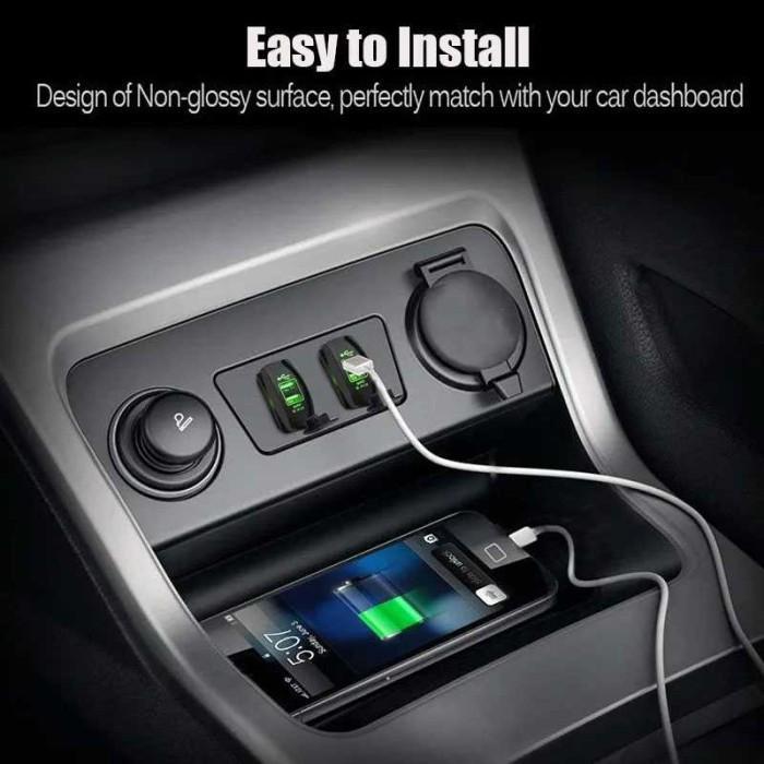 Alat Cas Casan Charger Hp Smartphone Usb Mobil Motor 2 Port Dc 12 3,1A Terbaik
