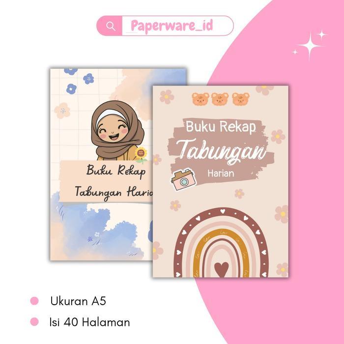 Terlaris buku rekap tabungan karakter lucu / buku rekap tabungan Stationery Paper Kertas SALE