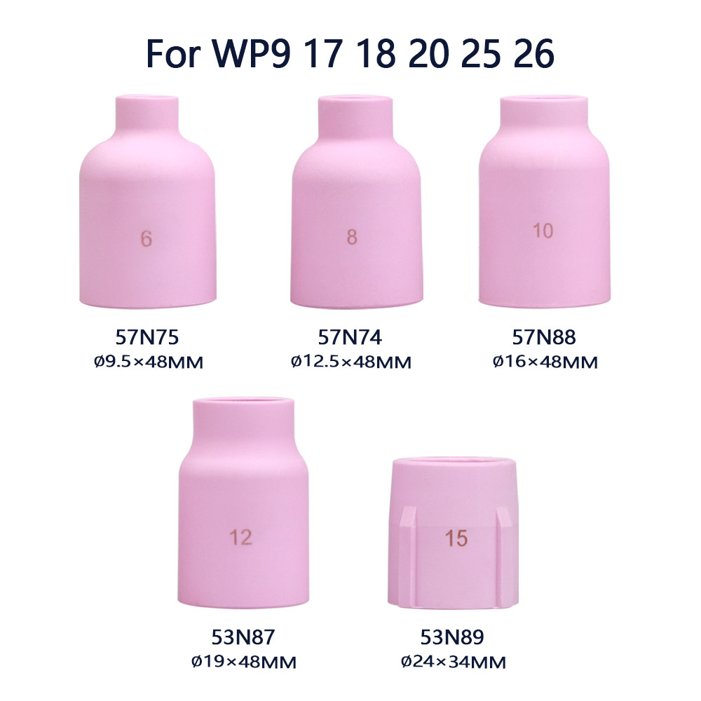 10Pcs 48/34mm 57N74 57N75 53N87 53N88 53N89 Alumina TIG Nozzle For TIG WP9 20 WP17 18 26 Welding