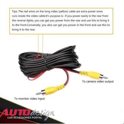 Kabel Video RCA untuk Monitor Kamera Mundur Mobil Car