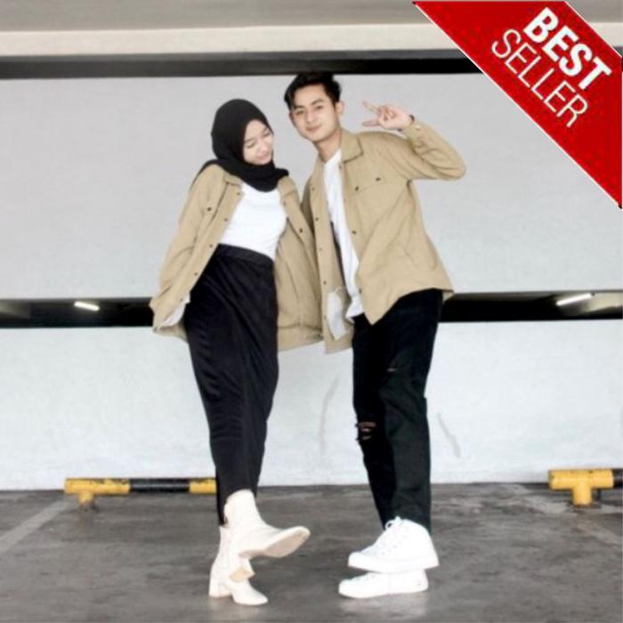 ASLI Kemeja Outer Top Couple / Baju Pasangan / Set Korean Styles /Kemeja Pasangan lembut semi Polos