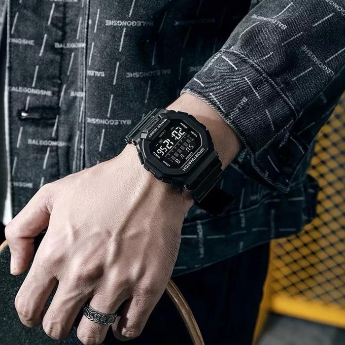 ASLI Jam Tangan Couple Wanita Pria Cewek Cowok Digital Sport Arloji Silikon Karet Murah import M175