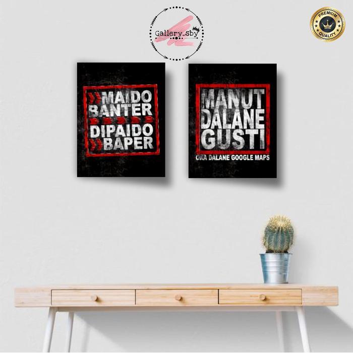 Hiasan Dinding QUOTES JAWA Pajangan Dinding Kamar Tidur Ukuran 20cm x 30cm Poster Kayu