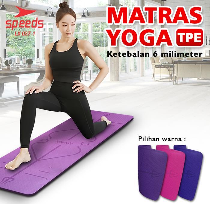 TERMURAH Speeds Matras Yoga TPE Tebal 6mm Alas Workout Olahraga Senam Pilates / Karpet Workout /