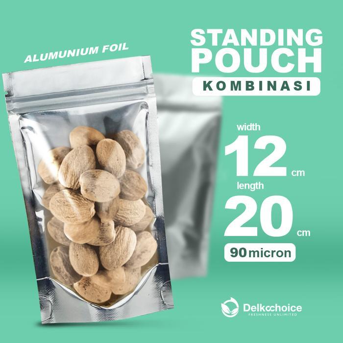 Standing Pouch Alumunium Kombinasi Ziplock 12x20 Plastik Zipper Zip