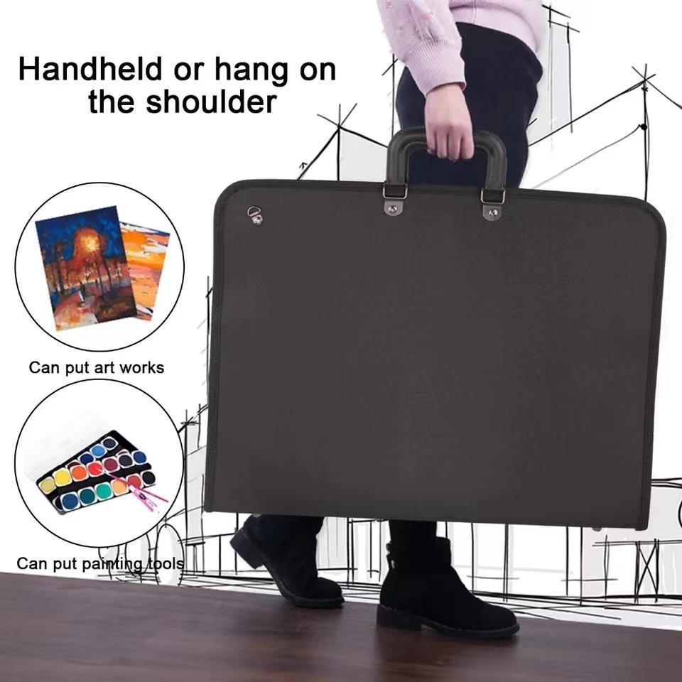 A2 A3 Portfolio Expanding Painting Folder Bag File Organizer For Documents Carry Office Zipper Bag