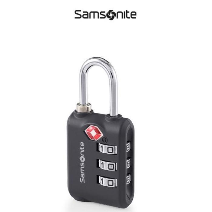 DISKON Gembok Samsonite Travel Essential 3 Dial TSA - Black READY STOCK