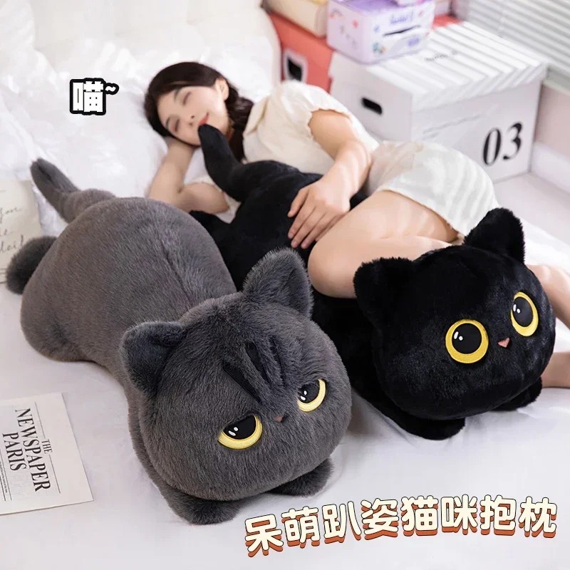 45Cm Black Cat Doll Cute Big Cuddly Pillow Cushion Ins Black Cat Doll For Boy Girl Brithday Gifts
