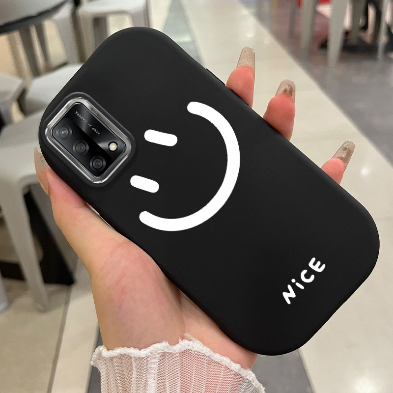 Casing Hp Untuk OPPO A74 A95 F19 F19s Reno 6 Lite Case Simple smile Nice Kesing silikon berbahan Ces