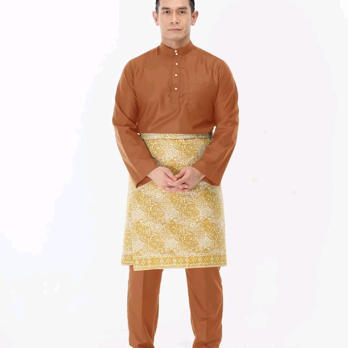 SETELAN BAJU KURUNG PRIA TELUK BELANGA BAHAN MENGKILAT BAJU KOKO MELAYU HIGH QUALITY BAHAN CANDI