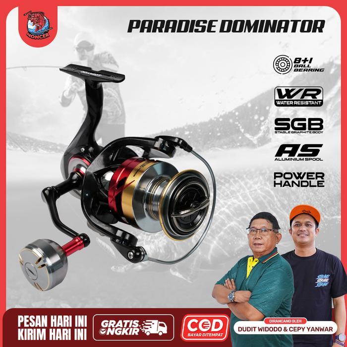 Reel Paradise Dominator Reel Pancing Power Handle Metal, Graphite Body Putaran Halus & Anti Karat