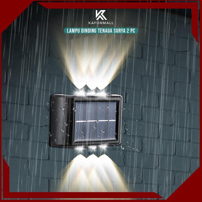 2Pcs Lampu Dinding Outdoor-Lampu Taman Outdoor Tenaga Surya-Anti Air Lampu Taman Tenaga Surya Cob