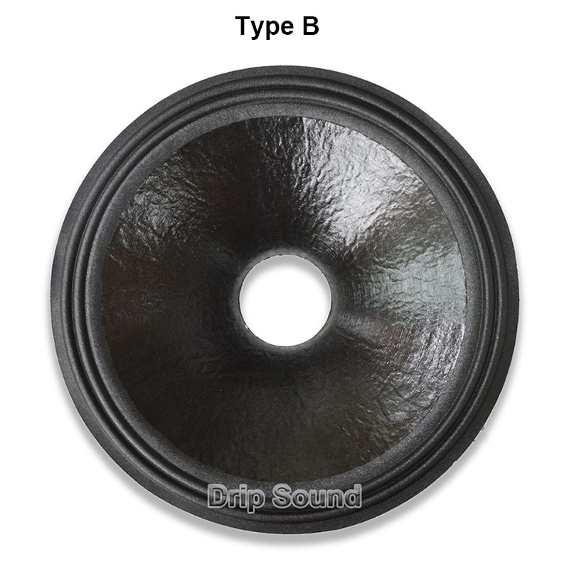 2x 18" inch OD440mm/17.32" ID100mm/3.94" Speaker 2-Ring Cloth Edge Drup Paper Cone Basin Vibrating