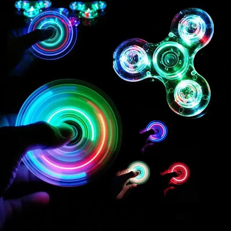 Fidget Spinner Luminous LED Light Hand Top Spinners Glow in Dark Light EDC Figet Spiner Finger