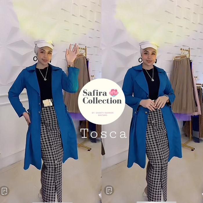Monza Long Blazer Bahan Suede Jaket Panjang Wanita Oversize Lembut Zipper Terlaris