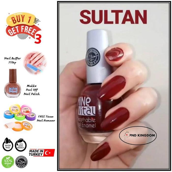 Minevital Kutek Halal Breathable Nail Polish Wudhu Friendly Free Gift