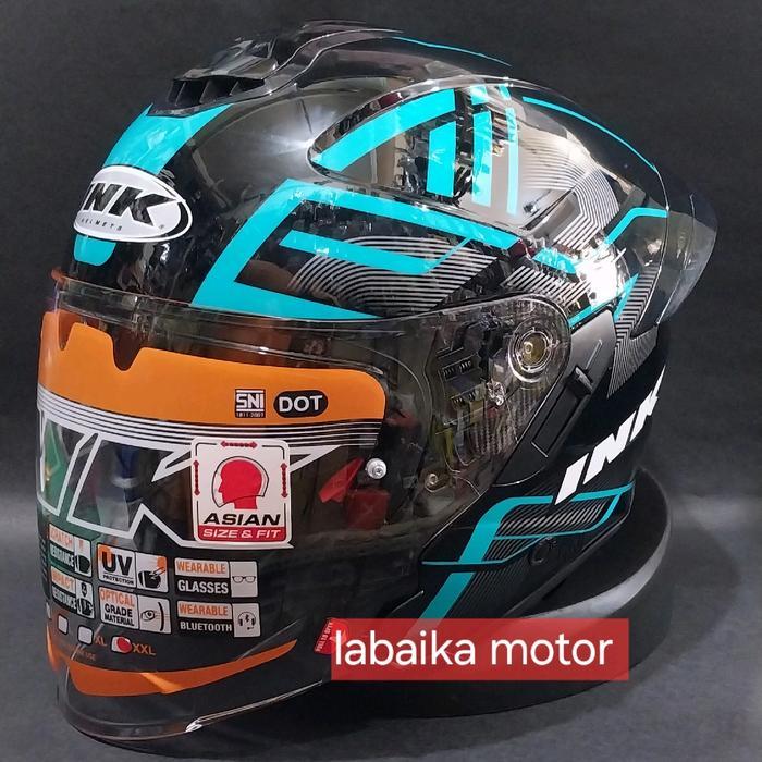 HELM INK TERRA 2 MOTIF #1 - helm INK HALF FACE DOUBLE VISOR