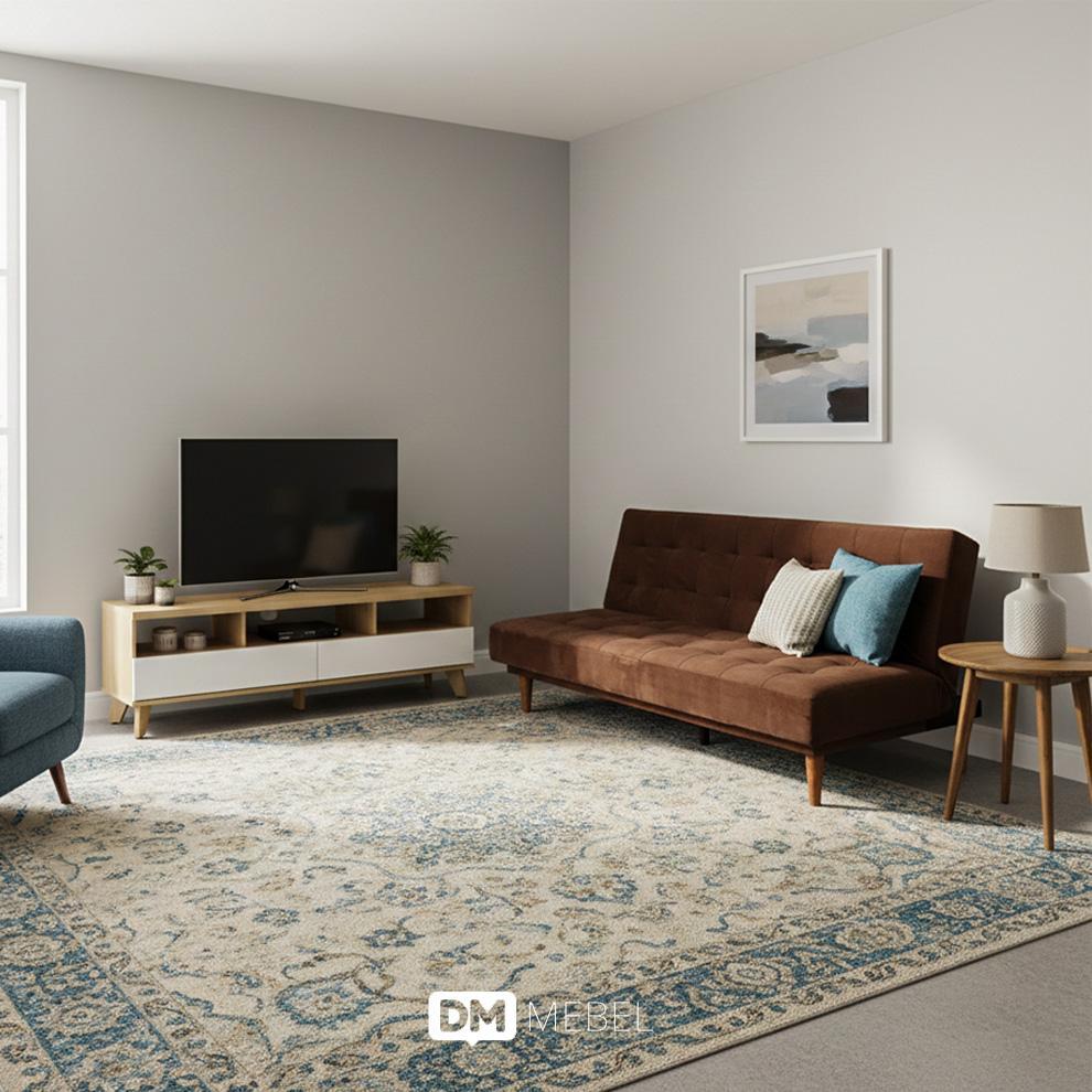 Bundling Set Sofa Dan Rak Kabinet TV Sofa Murah - Sofa Bed Lipat Econic Rak TV Arsen TV120 DM Mebel