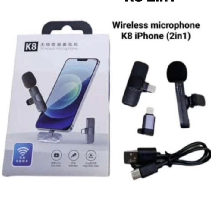 Amino Neutrik - Mic Wireless Mic Hp Video Lavalier Microphone Portable Mic Untuk Kamera Vlog