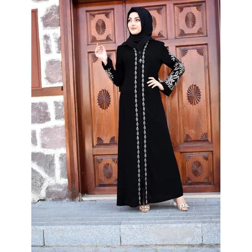 Abaya Gamis Hitam - Salaf Boutique, Busana Muslim Syari Mewah - Lembut