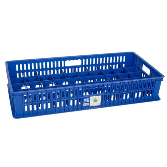 GREEN LEAF 2216 L CONTAINER RAK GELAS 50 SEKAT KRAT PLASTIK LUBANG