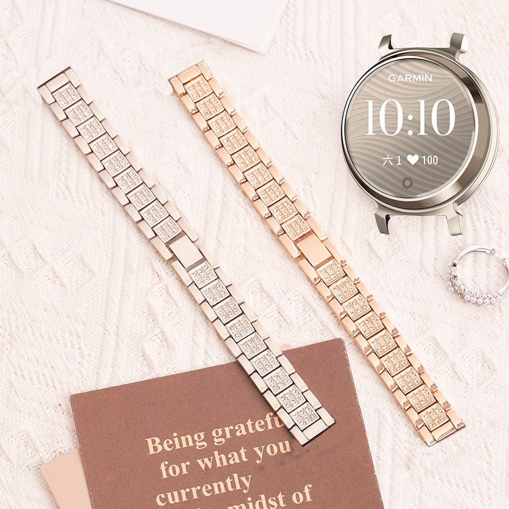 Stainless Steel Metal Diamond Band for Garmin Lily 2 Women Wristband for Garmin Lily 2 Active/Lily 2