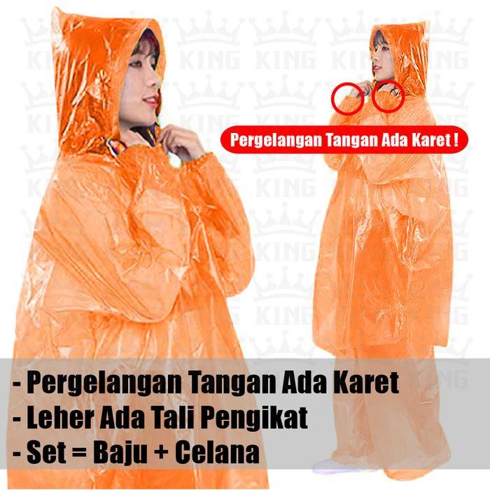 Jas Hujan Plastik Setelan - Jas Hujan Plastik Baju + Celana - Jas hujan Plastik Set