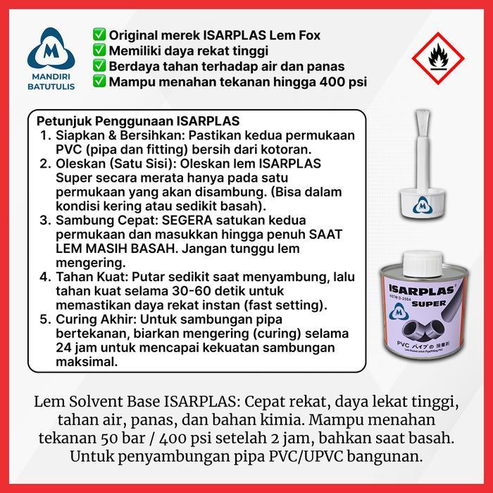 Lem Pipa Isarplas PVC Kaleng 400gr /Lem Pipa Isarplas Kaleng