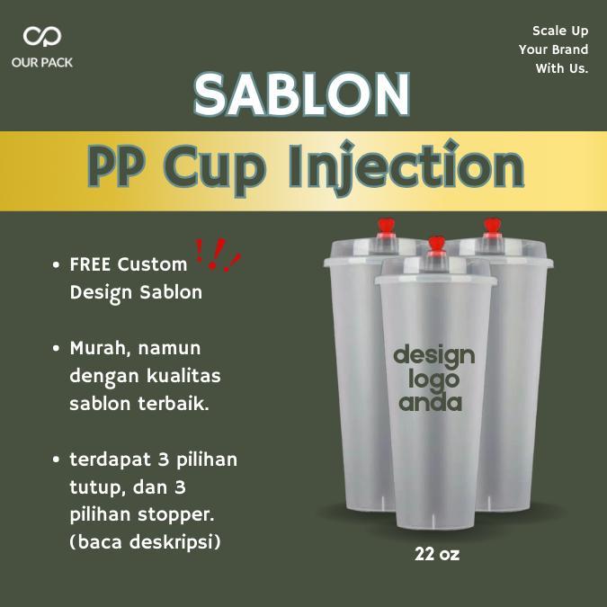 Sablon Cup Gelas PP Injection Bening 22 oz