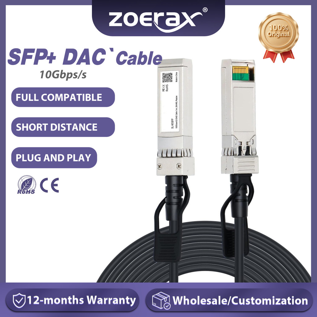 ZoeRax 10G SFP+ DAC Cable Passive Direct Attach Copper 0.5-7m Compatible with