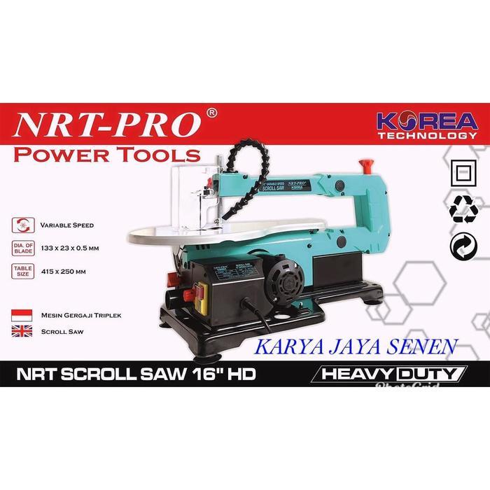 Nrt-Pro Mesin Scroll Saw 16 Inch Gergaji Kayu Akrilik Triplek Band Saw