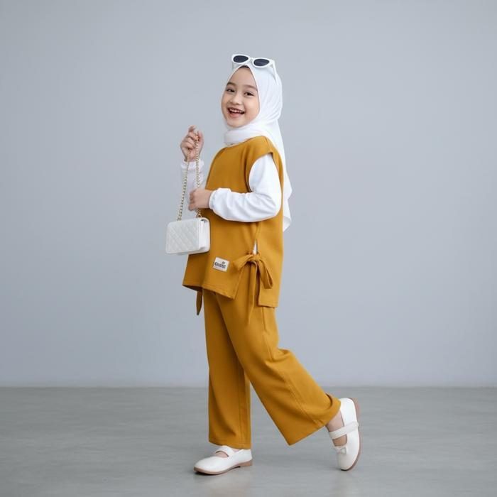 (SPESIAL RAMADHAN) CHIKA SETELAN SET 3IN1 BAJU ANAK PEREMN HAIGET UKURAN S-XL USIA 5-12 TAHUN REMAJA